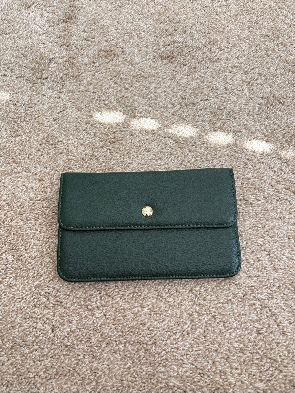 Levenger Dark Green Leather Wallet Clutch